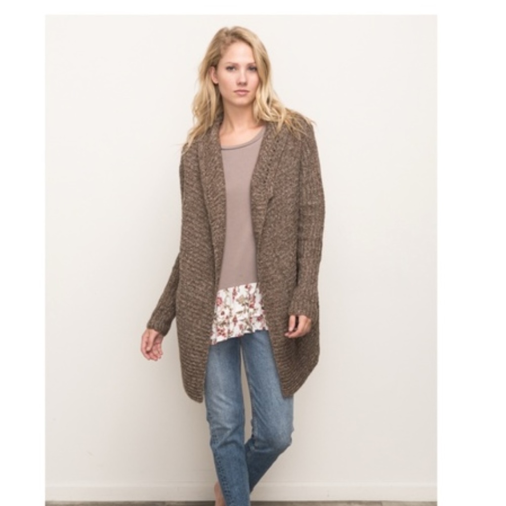 Mystree Drape Front Oversize Cardigan